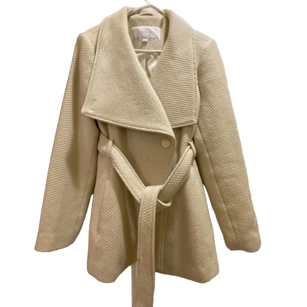 Cream Elegant Coat - Size L